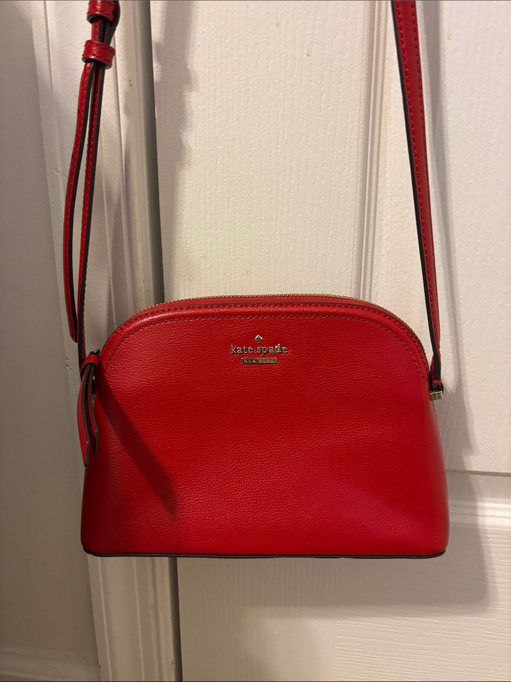 kate spade red leather dome crossbody bag